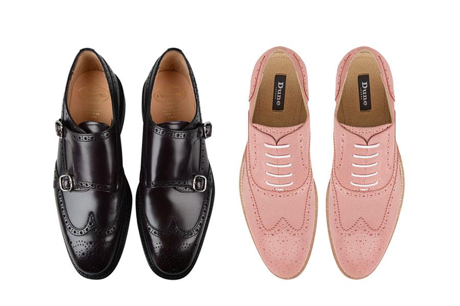 Pink suede brogues dune, Black Monkton brogues church's ()