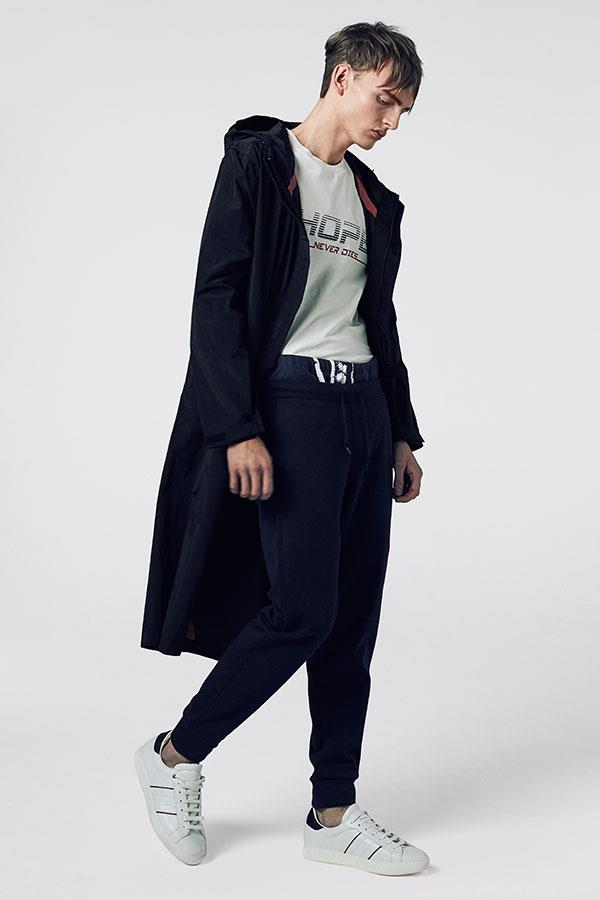 FS Magazine spring outwear fashion shoot. Moncler shoes at Flannels ()