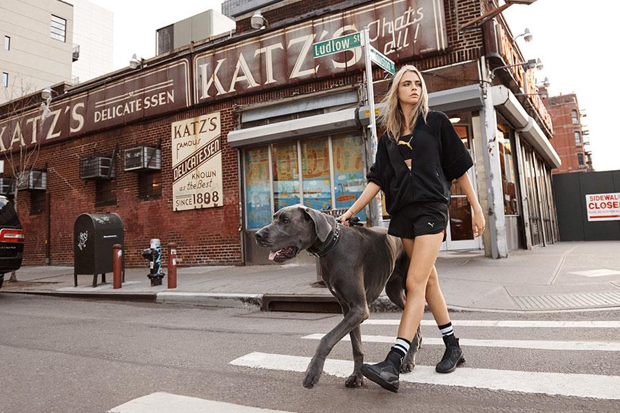 Cara Delevingne walking dog Puma DO YOU campaign ()