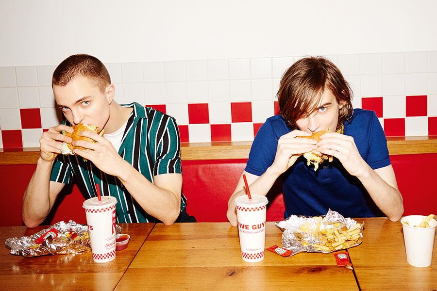 Two guys at Five Guys FS magazine fashion shoot ()