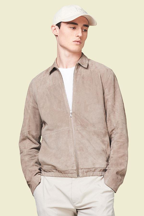 Suede sports jacket with stone colours FS magazine ()