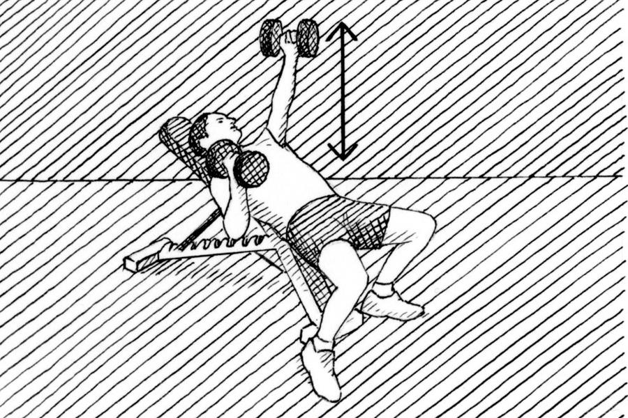 Ischemic dumbbell press technique diagram (Nick Hardcastle)