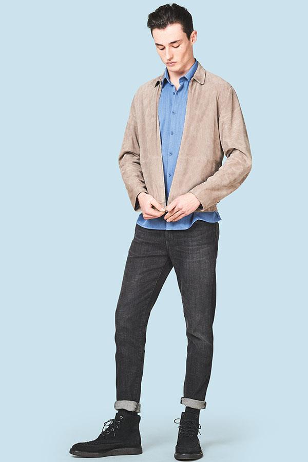 Suede sports jacket with skinny jeans FS magazine ()