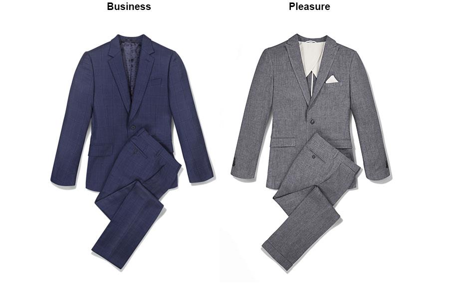 Blue Checked suit Paul Smith, Grey linen suit jacket ()