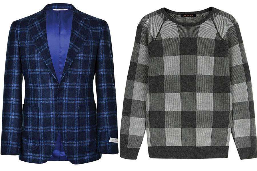 Checked blazer Canali at flanels, Checked jumper Jaeger ()